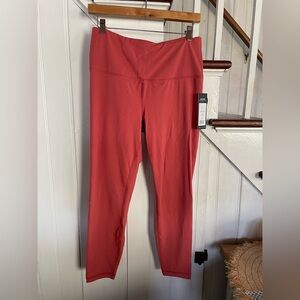 High-Waist Coral Red Leggings